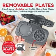 Dash Multimaker Double Mini Waffle Maker, 6 Removable Plates, Cream
