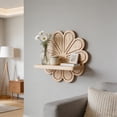 thumbnail image 2 of DefiDgd Wooden Flower Shaped Wall Mounted Shelf,Vintage Rustic Style Display Rack Organizer for Halloween Living Room Bedroom Party Home Decorations(B), 2 of 4