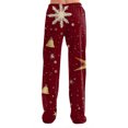 thumbnail image 3 of Women's Casual Fashion Christmas Pajama Pants, Long Sleepwear Trousers for Sports and Home Use, Comfortable and Soft Material for Nightwear and Lounging,Wine,3XL, 3 of 6
