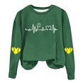 thumbnail image 1 of Timegard Chandail en Molleton Col Rond pour Femmes Épaules Tombantes Chandail Imprimé Automne Hiver Décontracté Ample Confortable, 1 of 4