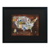 Trademark Fine Art 'USA License Plate Map on Wood' Canvas Art by Masters Fine Art