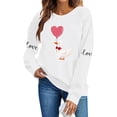 thumbnail image 6 of Womens Valentine's Day Sweatshirt Cute Oversized Duck Graphic Crewneck Love Shirt with Heart Balloon White Casual Gift,Size L, 6 of 6