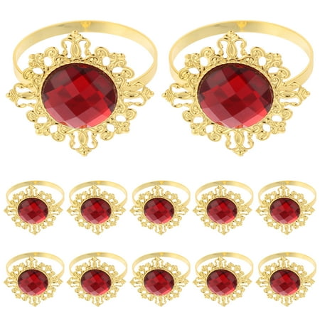 

Zehuanyu 12 Pcs Napkin Ring Decoration Burlap Dining Room Table Napkins Dinner Party Red
