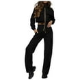 thumbnail image 1 of Fgnfyis Womens Tracksuits Set Womens Cargo Pant Two Piece Outfit Drawstring Full Zip Cropped Work Jacket and Drawstring Long Pant Sets Casual Pocket Solid Color Sweatsuit Trousers Sets Black L, 1 of 6