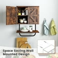 thumbnail image 6 of Gymax Bathroom Wall Cabinet Medicine Storage Cabinet w/ Open Shelf & Towel Bar Rustic, 6 of 10