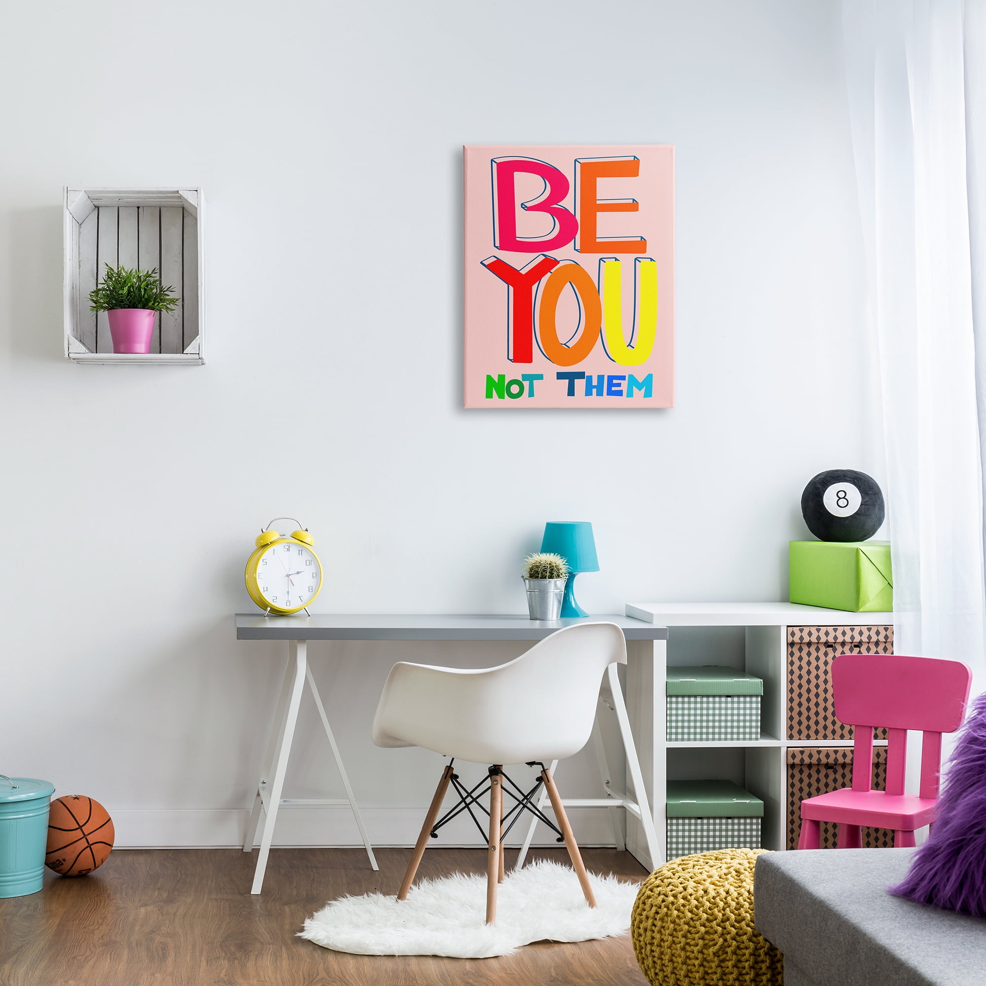 Stupell Industries Be You Not Them Phrase Inspirational Painting Gallery Wrapped Canvas Print Wall Art, 24 x 30