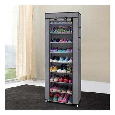 9 Layer Shoe Rack Shelf Storage Closet Organizer Dustproof Cabinet w/Cover