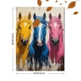 thumbnail image 3 of Qisvanset 12x16 Inch 2D Flat Framed Canvas Art, Abstract Colorful Horse Trio Bold Brush Stroke Farmhouse Wall Decor for Living Room Bedroom, 3 of 5