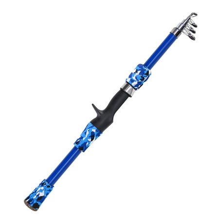 LAZIOEGR Kids Telescopic Fishing Pole 65 inches / 165 cm Spinning Rod for Children Travel Blue