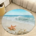thumbnail image 2 of Ocean Beach Round Area Rugs for Bedroom Living Room, 3FT Soft Comfy Indoor Circle Carpets, Carpet Home Decor Floor Mat, 2 of 6