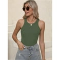 thumbnail image 6 of Women’s Basic Crew High Neck Sleeveless Casual Tank Top Ribbed Soft Tank Top, 6 of 6