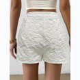 thumbnail image 4 of Women's Fashion Jean Shorts with Mid-Rise Elastic Waist and Straight Leg, Embroidered Lace Detail Shorts for Ladies Chic Style, Perfect for Casual Outings and Comfortable Daily Wear,White XL, 4 of 5