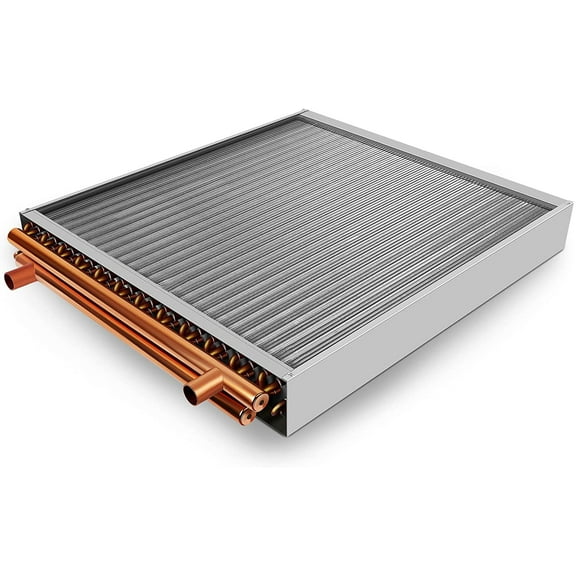 24" X 24" Water to Air Heat Exchanger with 1" Copper Ports Perfectly with Outdoor Furnace Ideal for Residential HVAC System
