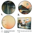 thumbnail image 3 of Designart "Sunset Abstract House By The Water II" Modern Landscape Beach Wall Art For Bathroom, 3 of 5