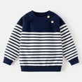 thumbnail image 2 of Toimothcn Toddler Boys Girls Sweaters Long Sleeve Crew Neck Casual Patchwork Striped Printed Pullover Sweater Warm Soft Fall Winter Knitted Sweaters Comfy Kids Clothes, 2 of 7