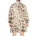 thumbnail image 2 of Beige and Brown Of Leopard Print Wearable Oversized Blanket,Wearable Blanket Hoodie for Adults,Cozy Hooded Blankets with Super Pockets,Super Warm Fuzzy Pullover for Women & Men, 2 of 6