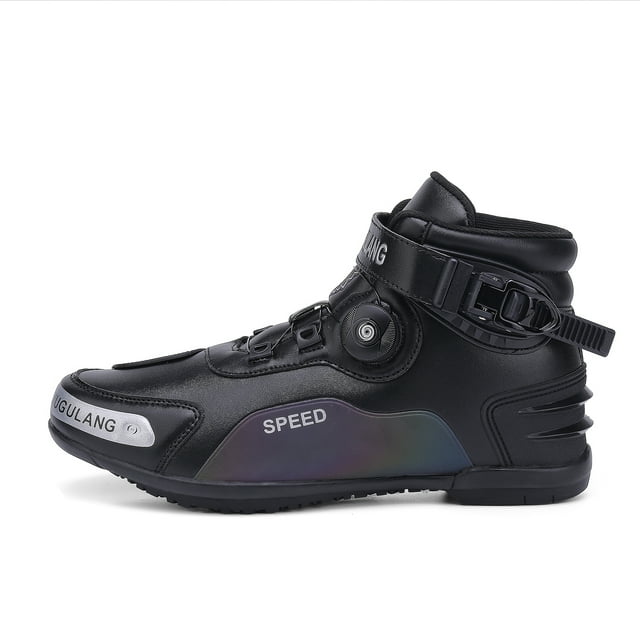 JG Wolves Motorcycle Boots - All-Season Comfort & Adventure - Waterproof Touring & Off-Road Riding Shoes - For Men & Women,Black,43
