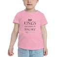thumbnail image 2 of Kings Are Born In January Funny Toddler T-Shirts for Boys Girls (Pink, 3T), 2 of 5