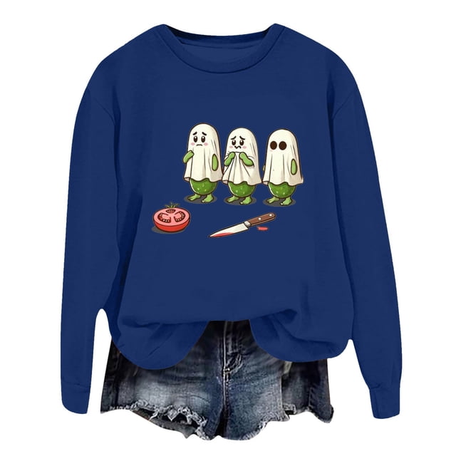 Chandail à Capuche pour Femmes Imprimé Lettre Col Rond Haut Doux Confortable Décontracté Manches Longues pour Automne Hiver Mode