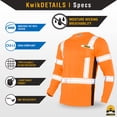 thumbnail image 5 of KwikSafety (Charlotte, NC) RENAISSANCE MAN Long Sleeve Safety Shirt (w/POCKET) Class 3 ANSI OSHA Custom High Visibility Reflective Tape Construction Security Hi Viz Work Clothing Men | Orange Medium, 5 of 7