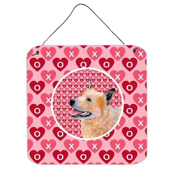Australian Cattle Dog Valentines Love And Hearts Aluminium Metal Wall or Door Hanging Prints