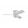 thumbnail image 4 of Harbor Breeze Mazon 44-in White with White/Driftwood Blades Integrated LED Indoor Flush Mount Ceiling Fan with Light and Remote (3-Blade), 4 of 5