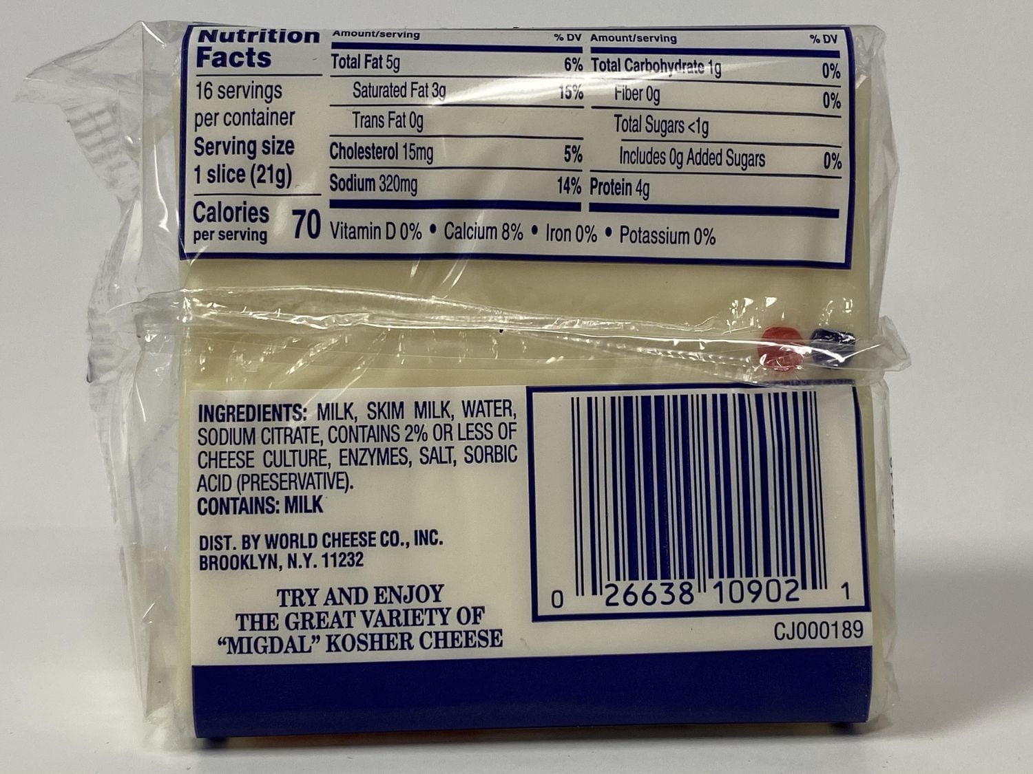 MIGDAL American Pasteurized Process Cheese Food