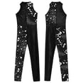 thumbnail image 2 of iiniim Kids Girls One Piece Bodysuit Gymnastsics Ballet Dance Leotard Jumpsuit Sportswear Black  Stars 14, 2 of 7