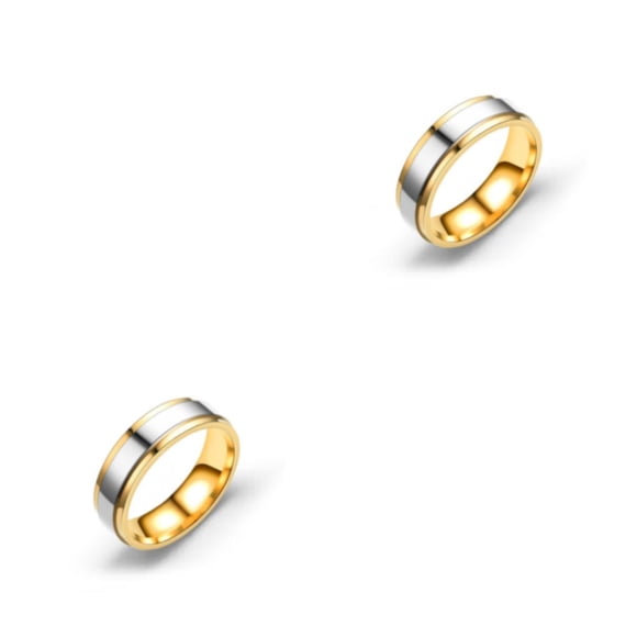 Minnieouse Pareja anillo dedos colgante joyería de moda a prueba de herrumbre mano de obra fina tamaño compacto exquisito ajustable dulce regalo tipo 9 6MM 2piezas