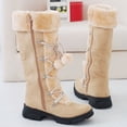 thumbnail image 4 of Botas de nieve de suela gruesa, cálidas, con cordones, informales, botas de mujer, 4 of 5
