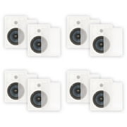 Blue Octave BDW62 In Wall 6.5" Speakers 2 Way Home Theater Surround Sound 4 Pair Pack