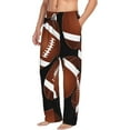 thumbnail image 2 of Balery Brown Football On Black print Men's Pajama Pants,Ultra Lightweight Pjs,Lounge Pant-XX-Large, 2 of 9