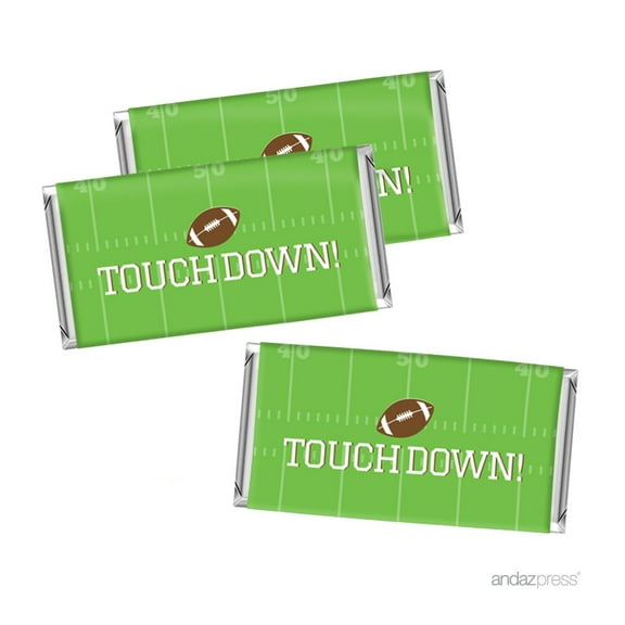 Birthday Hershey Bar Party Favor Labels Stickers, Football Touchdown! Party, 10-Pack