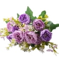 thumbnail image 2 of Artificial Peony Flower Bouquet for Wedding Table Centerpiece,Lifelike Faux Peonies Roses for Home Decor,Elegant Floral Arrangement,Purple,1 Bundle, 2 of 10