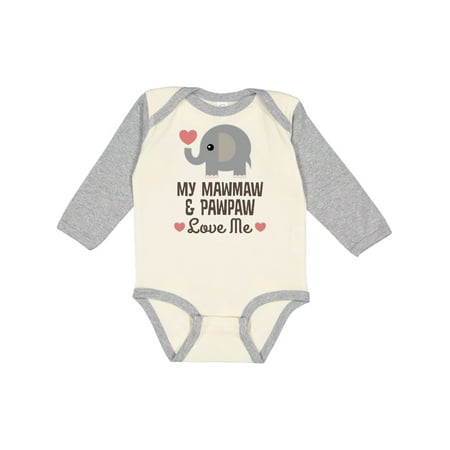 

Inktastic Mawmaw and Pawpaw Love Me Grandson Granddaughter Gift Baby Boy or Baby Girl Long Sleeve Bodysuit