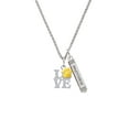 thumbnail image 2 of Delight Jewelry Silvertone Love with Yellow Paw Silvertone Mother Daughter Bar Charm Necklace, 23", 2 of 4