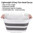 thumbnail image 4 of 40L (10.8 gallon) Collapsible Plastic Laundry Basket-Foldable Pop Up Storage Container/Organizer-Portable Washing Tub-Space Saving Hamper (Rectangular, Gray), 4 of 8