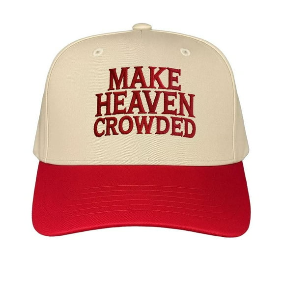 Make Heaven Crowded Trucker Hat, Inspirational Christian Embroidered Cap with Adjustable Snapback for Men and Women, Perfect for Church Events, Faith Gatherings, and Everyday Wear