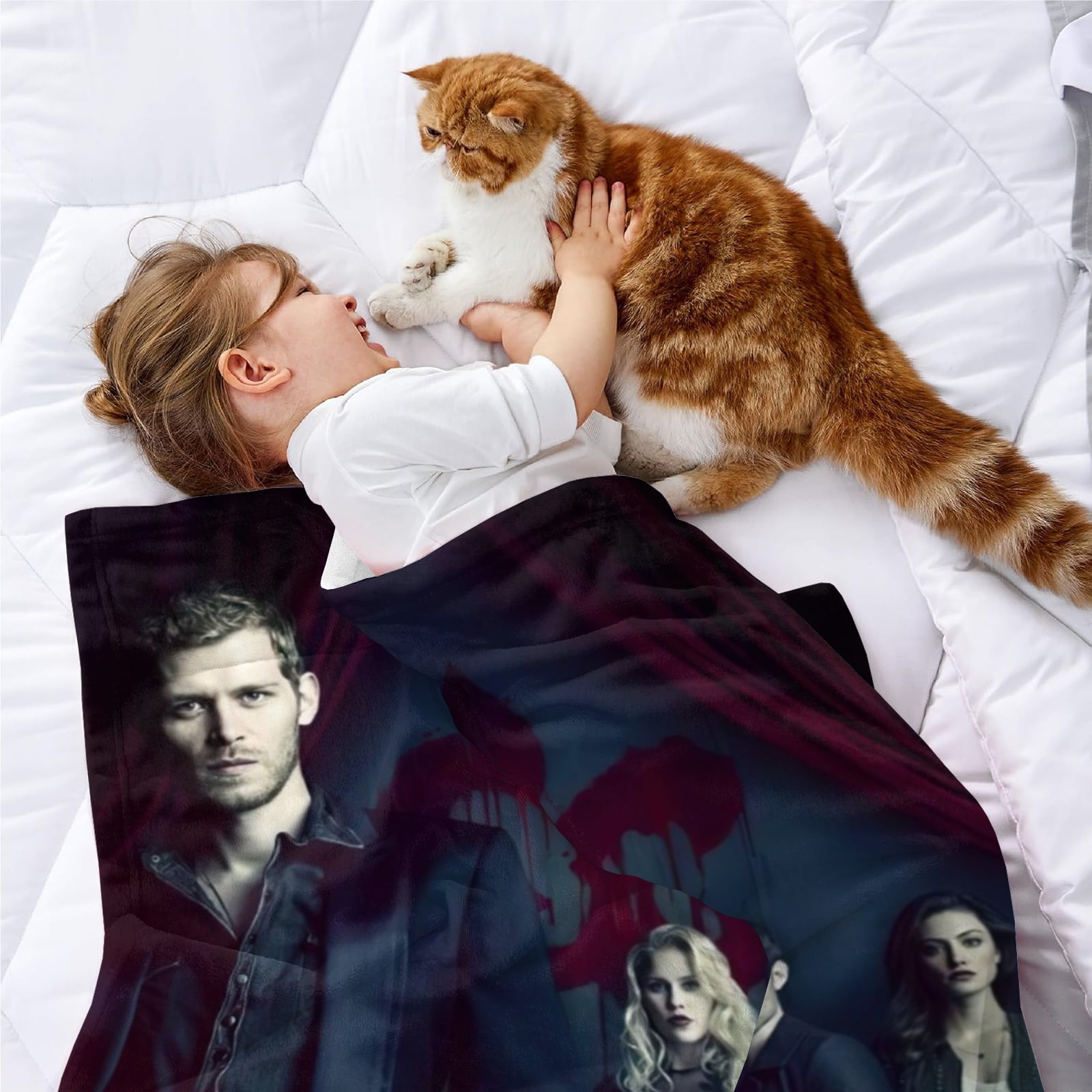 Vampire Diaries Throw Blanket Gifts for Fans Lover Girls Boys Women Present Hoodie Him Bed 60"x80"