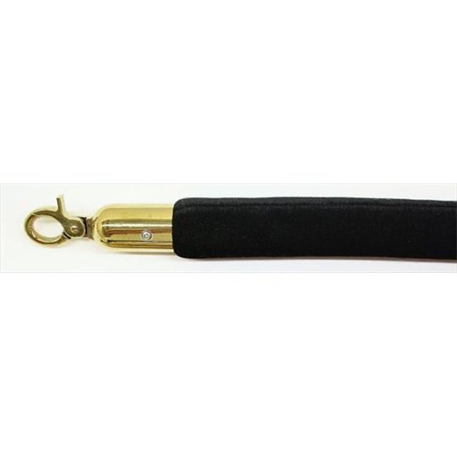 72 in. Velour Rope with Gold Closable Hook - Black