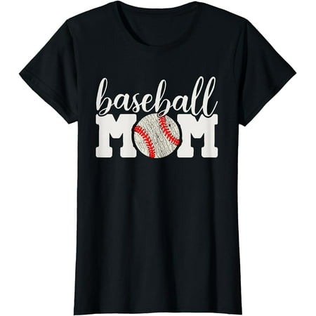Womens Baseball Mom Shirt Gift - Cheering Mother of Boys Outfit T-Shirt