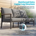 thumbnail image 5 of Muphyers 9 Piece Aluminum Patio Furniture Set, All Weather Patio Conversation Sets, Swivel Rocking Chairs and Ottomans, 5.1" Cushions Outdoor Couch for Porch, Garden, Backyard, Deck,Gray, 5 of 15