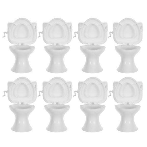 Raindrops 8pcs Realistic Mini Toilet Doll House Accessory Bathroom Ornaments Plastic