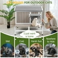 thumbnail image 2 of PETSCOSSET Outdoor Cat House Wooden Cat Shelter with Elevated Base, 2 of 9