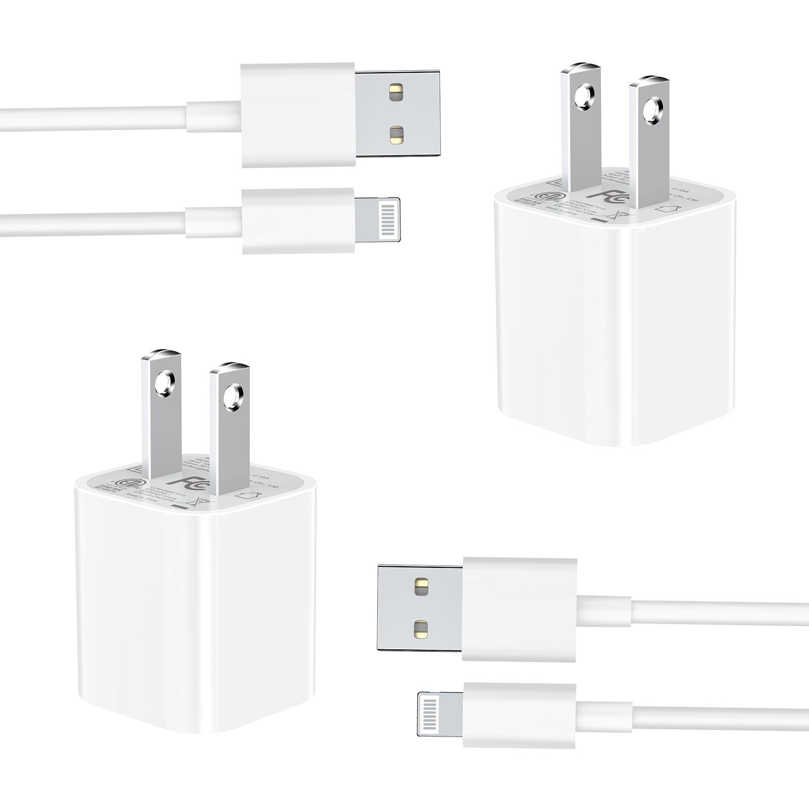 KYOHAYA Wall Charger with Lightning Cable, 2Pack 3FT Lightning Cable Data Sync Charging Cords With USB Wall Charger Travel Plug Adapter Compatible with iPhone 14/13/12/11/Mini/XS/Max/XR/X/8/7/SE
