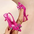 thumbnail image 5 of Purcolt Womens Bow Slingback Pumps Elegant Dressy Closed Pointed Toe Low Heels Business Party Work Dress Shoes, 5 of 9