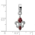 thumbnail image 2 of Reflection Beads Sterling Silver Reflections Red Preciosa Crystal Fleur De Lis Dangle Bead, 2 of 2