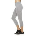 thumbnail image 2 of Reebok Womens Capri Seamed Compression Athletic Pants, Grey, Large, 2 of 5