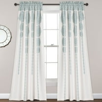 Lush Decor Stripe Medallion Room Darkening 84" x 52"   2" Header Medallion Blue 3" Rod Pocket Pair Window Panel