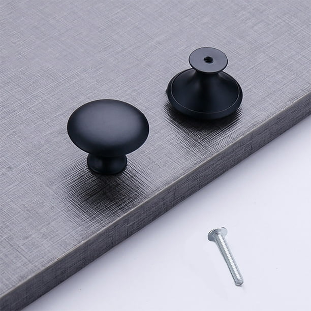 Pomo de gabinete con agujero de acero inoxidable | Herrajes de gabinete para cocina, armario, baño, tocador, cajón | 1PC Estilo Moderno de Hongos | Acabado en plata, blanco, negro | 3x2.2cm Fácil de